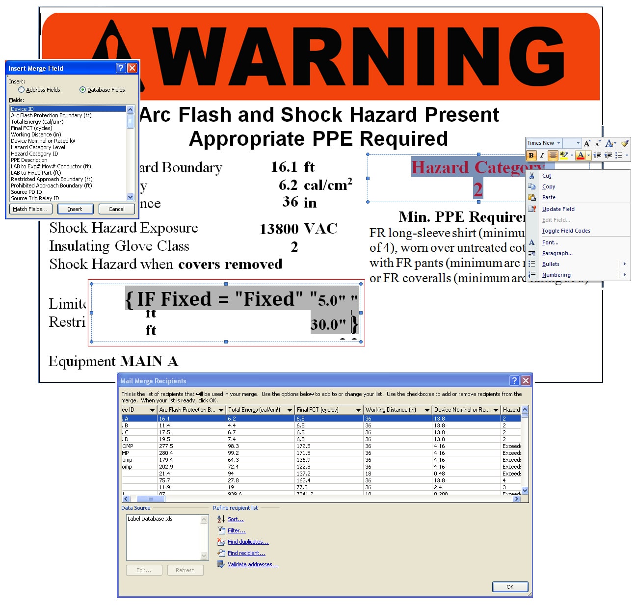 Arc Flash自定义标签