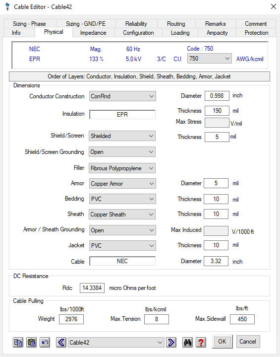 User-Defined Cable Physical Structure