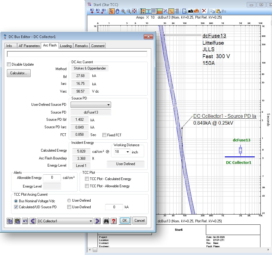 Graphical DC Arc Current Reference Plot on TCC View Graphical DC Arc Current Reference Plot on TCC View