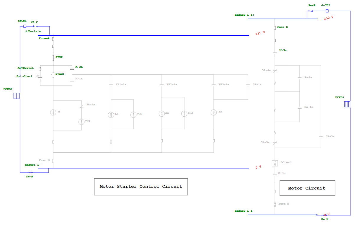 DC Control Systems Diagram DC Control Systems Diagram for motor starter control circuit