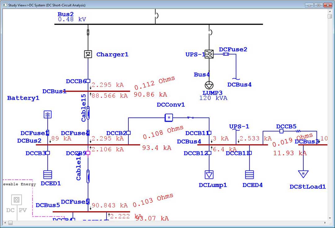 DC Short Circuit Software, DC Short Circuit Analysis