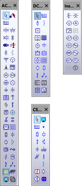ETAP Software Power System Component Modeling ETAP AC Element Toolbar