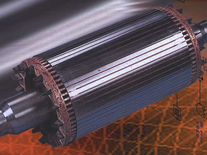 An AC motor to represent motor acceleration