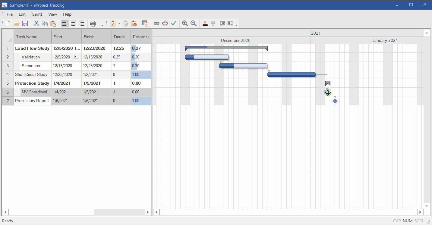 how to show task name on gantt chart ms project