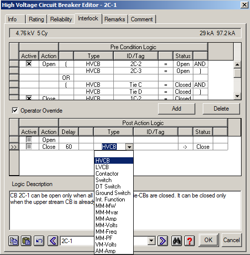 Switching Device Interlock Enforcer Switching Optimization Etap