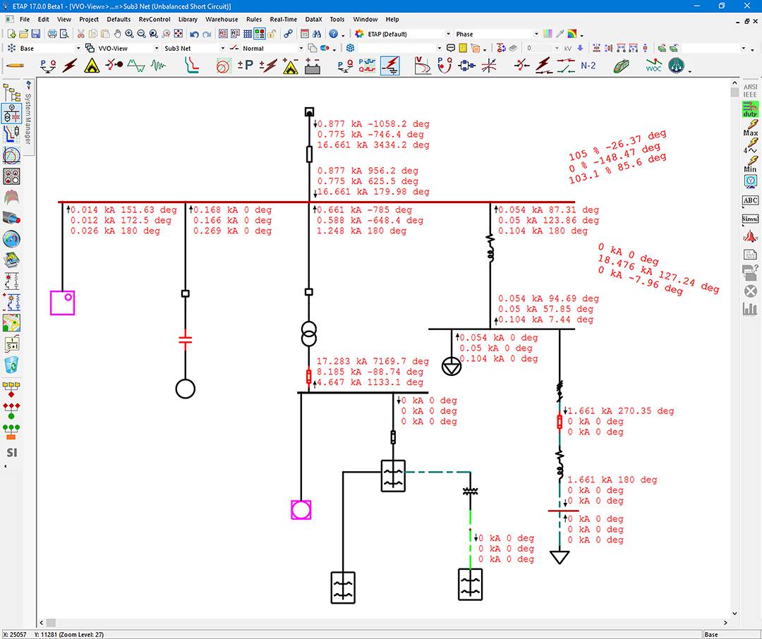 Short Circuit Calculation Single Line Diagram