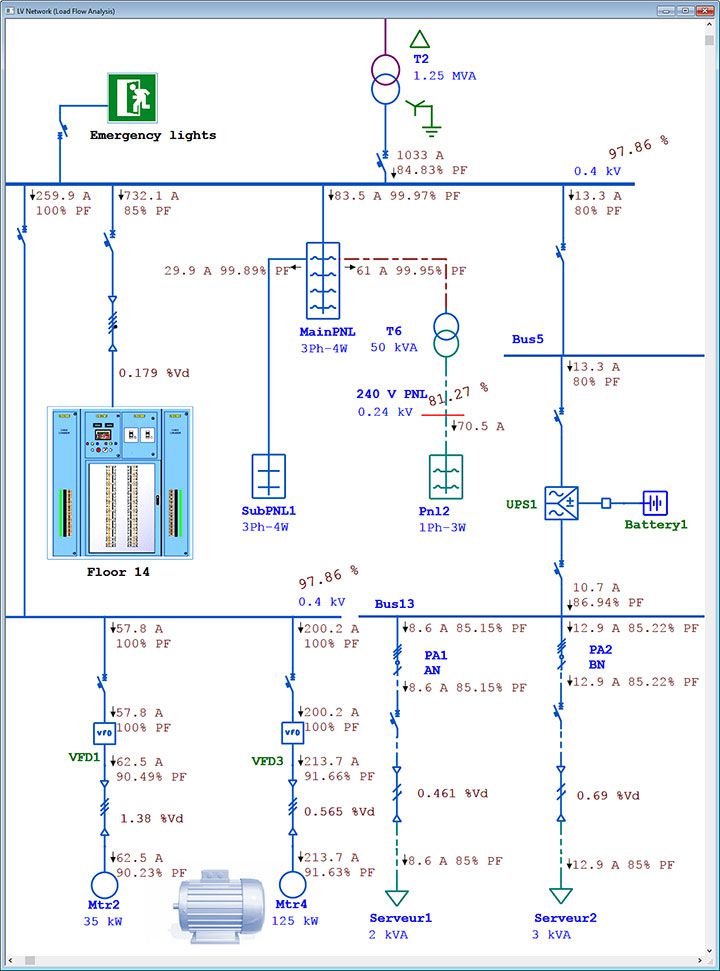 flow dc power model ETAP Drop Analysis Flow Load & Voltage   Software