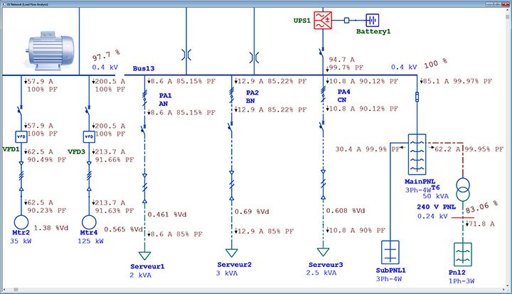 Load Flow & Voltage Drop Analysis Software | ETAP wiring diagram of auto transformer starter 