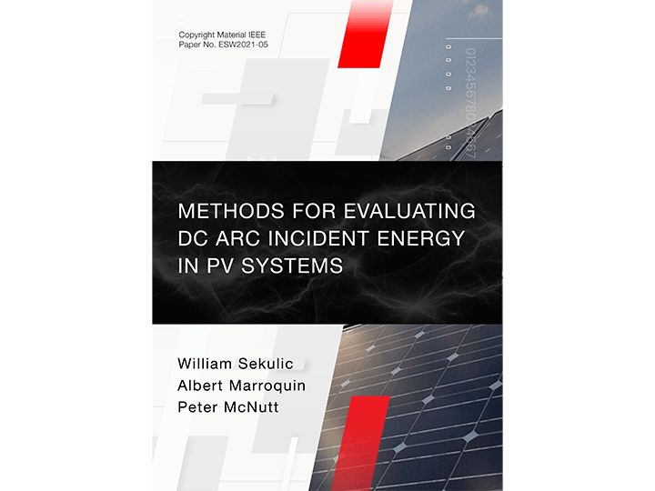 Methods for Evaluating DC Arc Incident Energy in PV Systems